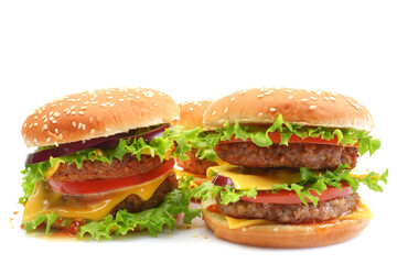 Hamburger on a white background