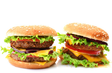 Hamburger on a white background