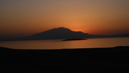 
mount suphan, lake van sunset