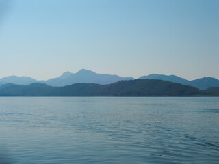 Mountain lake before dawn