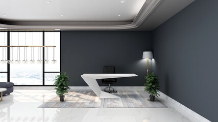 blank office wall in receptionist room for company logo mockup