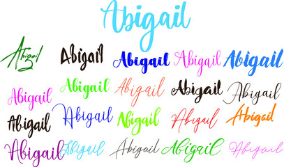 Abigail Girl Name in Multi Fonts Typography Text