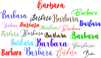 Barbara Girl Name in Multi Fonts Typography Text