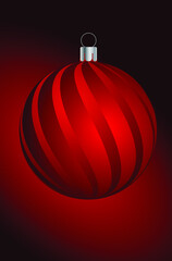 Christmas ornament  balls with red gradient background. Ornament for christmas eve. Vector illustration