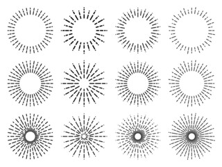 円形の光の線のセット