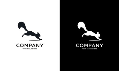 Squirrel Logo Design Vector Template With Black and White Color. Modern Design. Vector Illustration