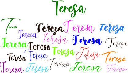 Theresa Girl Name in Multiple Font Styles Typography Text