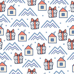 New Year, Christmas illustration. A simple geometric pattern.