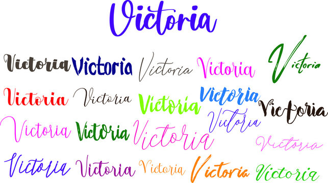 Girl Name Virginia in Multiple Font Styles Typography Text