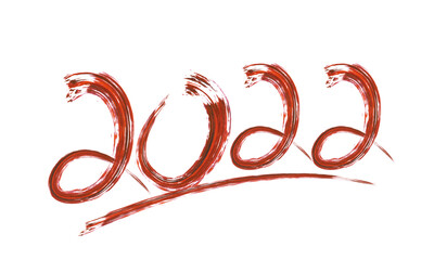 Hand drawn vector 2022 number