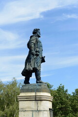Monument to the Russian merchant Afanasy Nikitin on the Volga River embankment in Tver