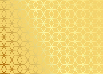 Golden hexagonal line pattern background. 