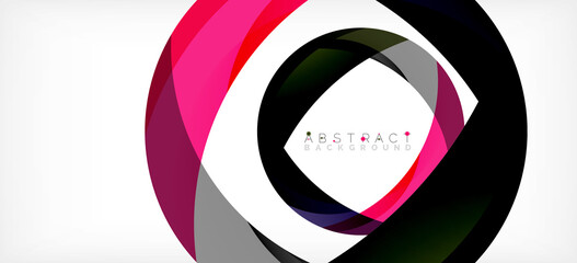 Color circle shapes, minimal geometric background. Trendy dynamic composition. Vector Illustration For Wallpaper, Banner, Background, Landing Page