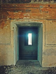 old wooden door from abandoned palace