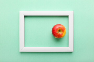White frame on mint background