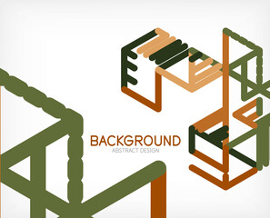 Abstract background. Color lines on white background. Linear abstract composition. Techno or business concept for wallpaper, banner, background, landing page