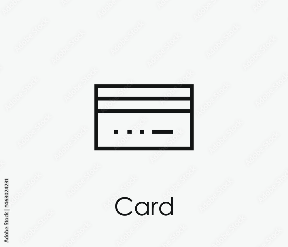 Poster credit card vector icon. editable stroke. symbol in line art style for design, presentation, website