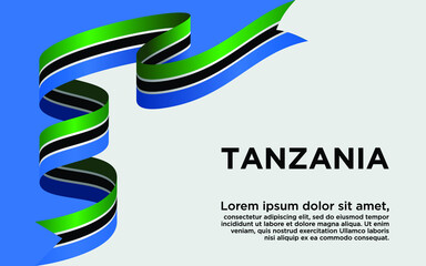 Happy Independence Day. Waving ribbon with Flag of Tanzania, Template for Independence day. logo vector template