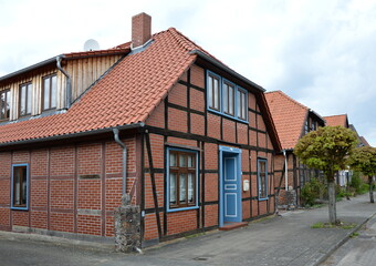 Typische Norddeutscher Architektur im Dorf Ahlden, Niedersachsen