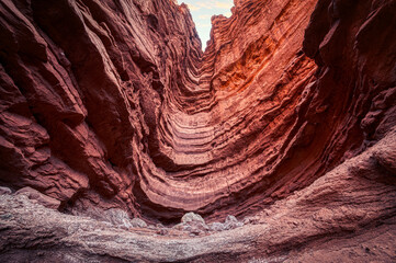 redsand cliffs landform in Wensu canyon, Xinjiang, China