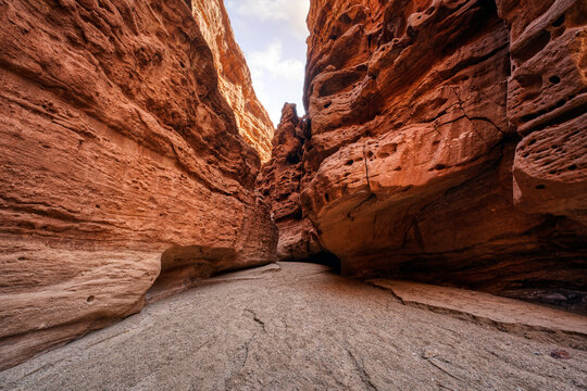 redsand cliffs landform in Wensu canyon, Xinjiang, China