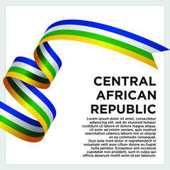 Happy Independence Day. Waving ribbon with Flag of Central African Republic, Template for Independence day. logo vector template
