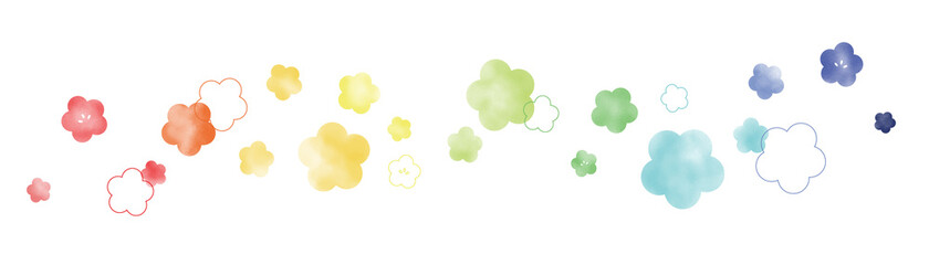 カラフルな梅の花