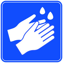 Wash your hands mandatory sign, vector illustration.