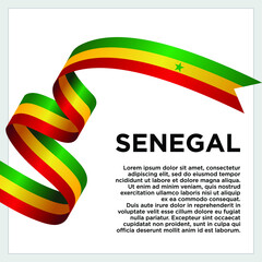 Happy Independence Day. Waving ribbon with Flag of Senegal, Template for Independence day. logo vector template