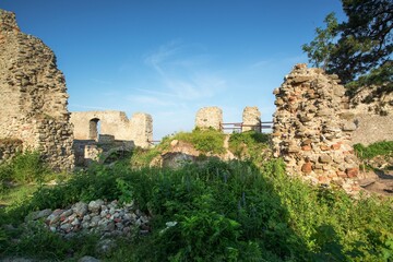 Fototapeta na wymiar The ruins of Stary Jicin Castle. Courtyard. Moravia. Czechia. Europe.