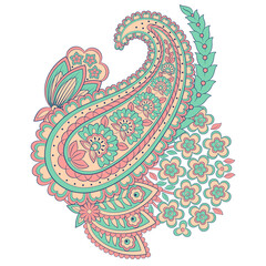 Damask Paisley Floral oriental vector Isolated Pattern