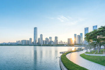 Obraz premium Shenzhen Nanshan District Talent Park and Shenzhen Bay building complex