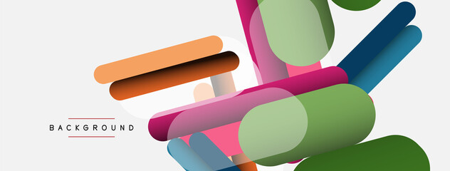 Overlapping round shapes and lines background. Vector illustration for wallpaper banner background or landing page