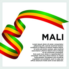 Happy Independence Day. Waving ribbon with Flag of Mali, Template for Independence day. logo vector template