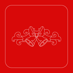 Decorative template for the new year in traditional red and white colors. Image of linear New Year decorations. Perfect for the design of postcards, packaging, websites, brochures, fabrics. EPS10