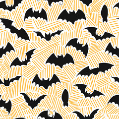 Seamless Pattern. Halloween - October 31. Hand-drawn doodle illustration. Trick or treat. Happy Halloween 2021