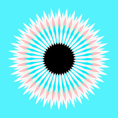 flower sun pattern in sky blue pink shades