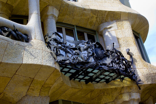 View Of Casa Mila In Barcelona, Spain