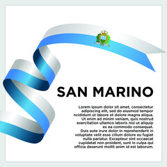 Happy Independence Day. Waving ribbon with Flag of San Marino, Template for Independence day. logo vector template