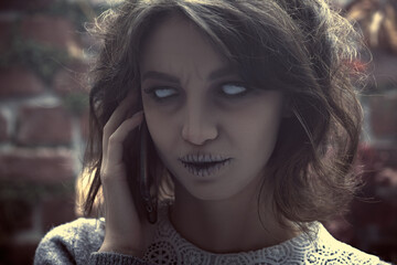 zombie talking on the phone