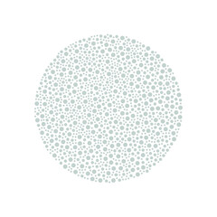 Vector illustration. A circle made up of points. Printable template, neutral stylish background. Gray circle on a white background. Printing of covers, postcards.