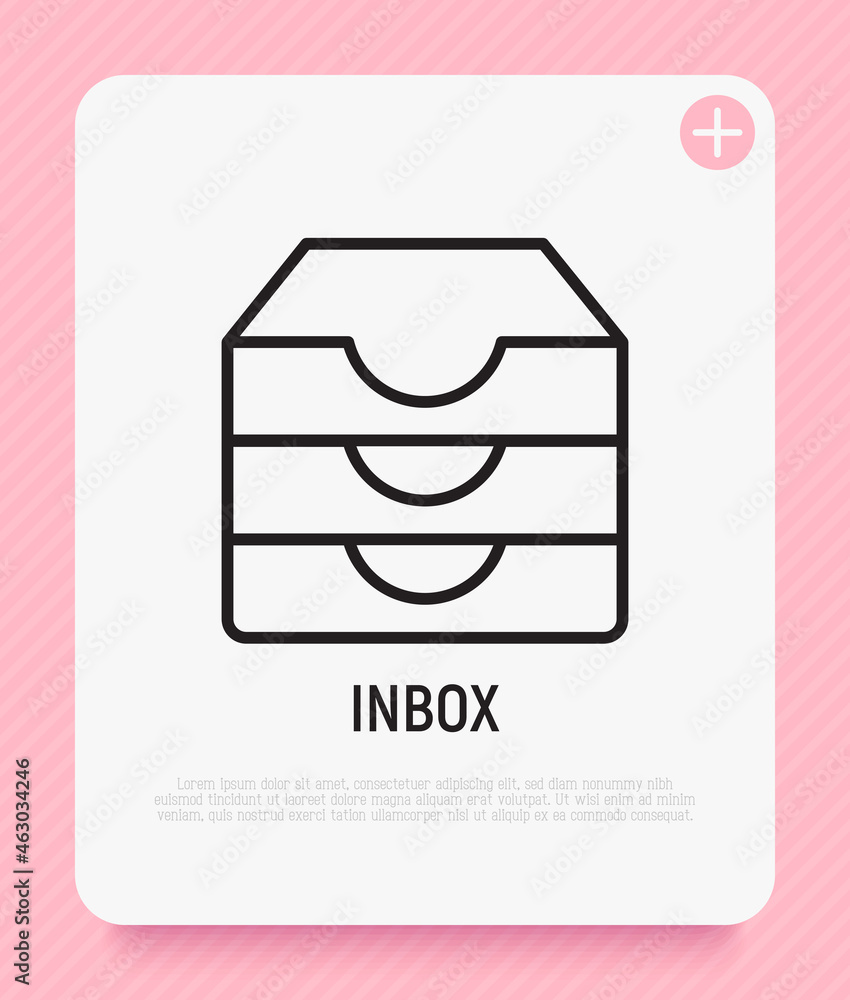 Poster inbox message thin line icon. modern vector illustration of web communication.