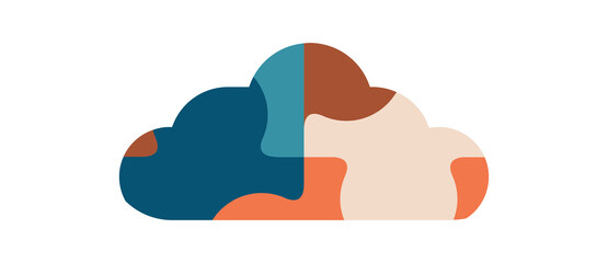 Cloud technology. Integrated digital web concept background