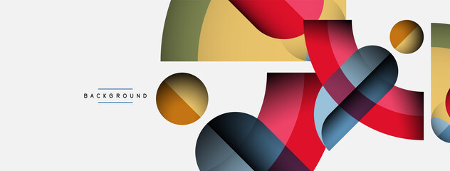 Trendy shapes, color minimal design composition, lines and shadows for wallpaper banner background or landing page