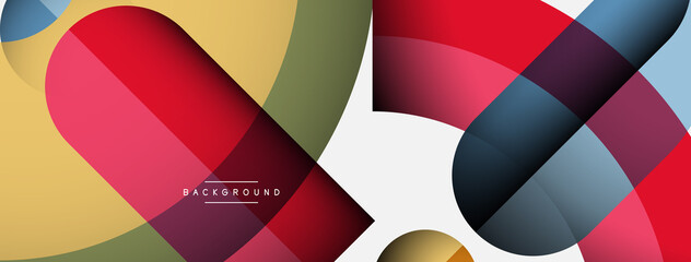 Obraz premium Trendy shapes, color minimal design composition, lines and shadows for wallpaper banner background or landing page