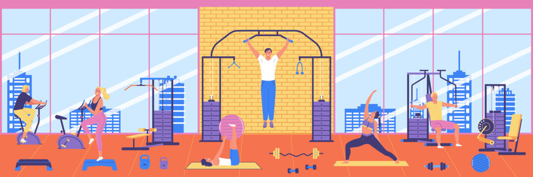 Fitness Horizontal Illustration