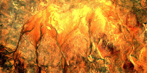  lava flow  abstract photography of the deserts of Africa from the air. aerial view of desert...