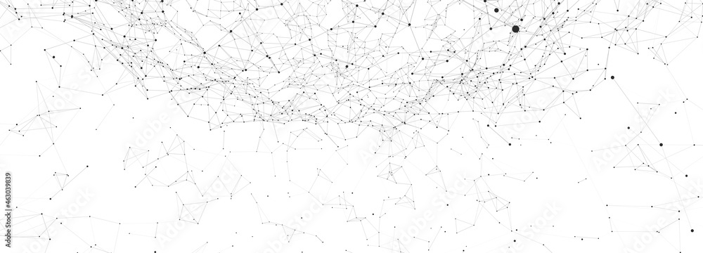 Leinwandbilder Abstract digital background of points and lines. Glowing plexus. Big data. Network or connection. Abstract technology science background. 3d vector illustration.