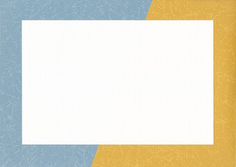 Yellow gold and blue color paper texture background frame.