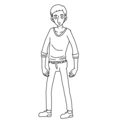 Hugo Man Standing Idle Whiteboard Animation SVG Image